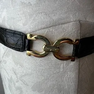 Vintage ,Women\'s Salvatore Ferragamo Brown Lizard Gancini Belt, 5112 Italy Salvatore Ferragamo | Accessories | Vintage Womens Salvatore  main image 3